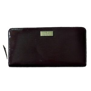 kate spade Bixby Place Neda chocolate cherry patent leather wallet